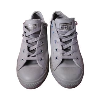 Junior Leather Converse All-Star Chuck Taylor, Size 4 Gray